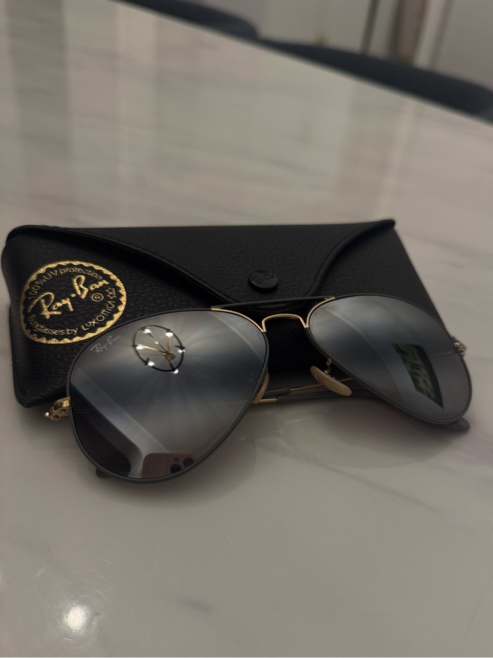 Ray-Ban Aviator Sunglasses - Gold Frame with Silver Lenses